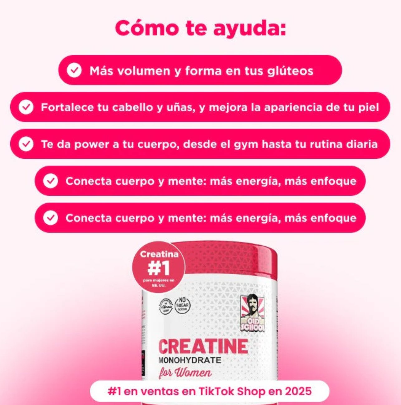 CREATINA MONOHIDRATADA - Para mujeres 🍑
