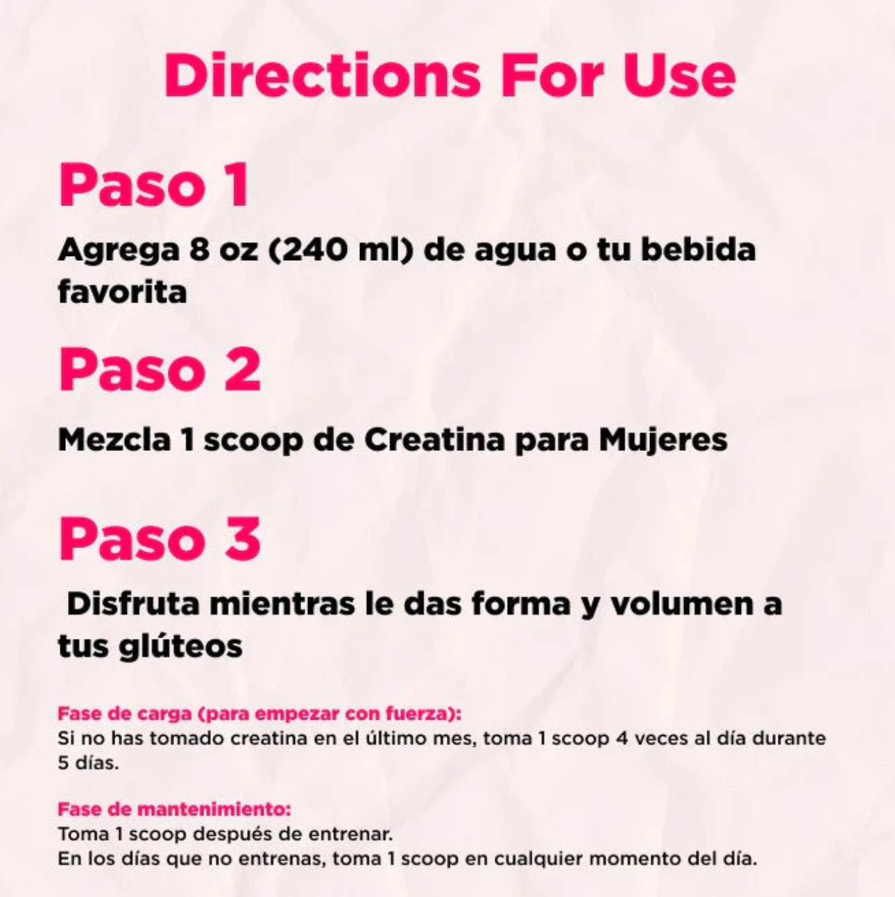 CREATINA MONOHIDRATADA - Para mujeres 🍑